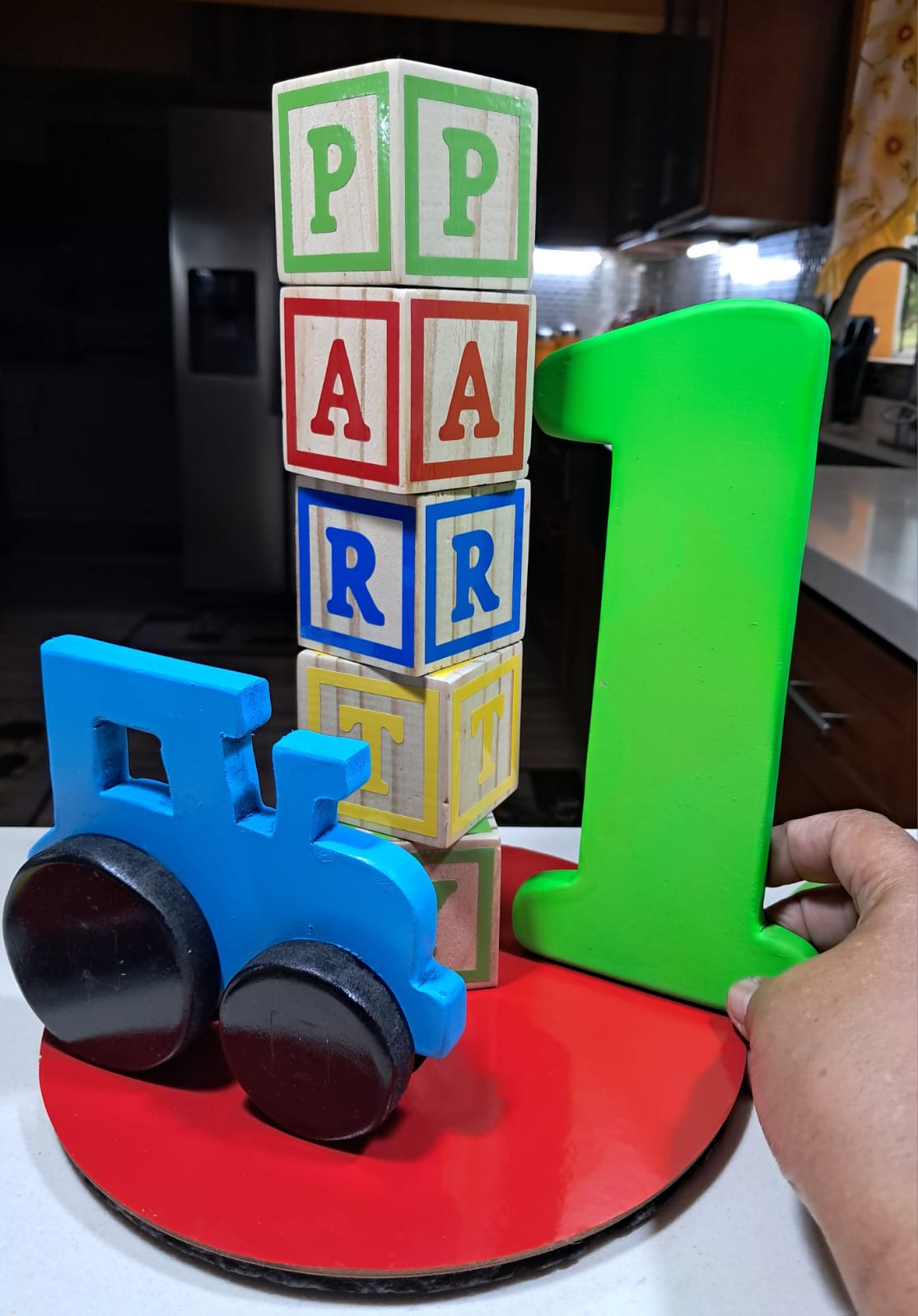 Elegant wooden party centrepiece for corporate events